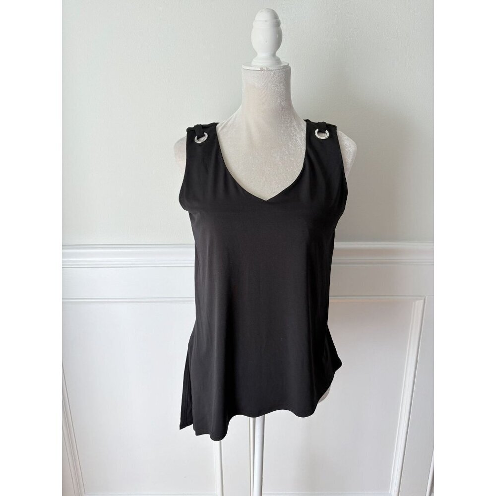 Carmen by Carmen Marc Valvo Black Rivet Detail Tank S